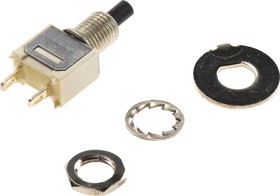 ZP33S0101, Miniature Push Button Switch, Momentary, Panel Mount, 4.9mm Cutout, SPST, 20/48V ac