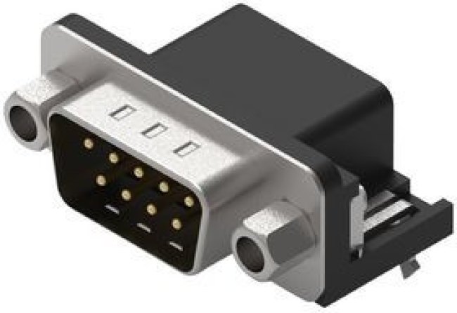 D-Sub connector, 9 pole, standard, angled, solder connection, 618009231421