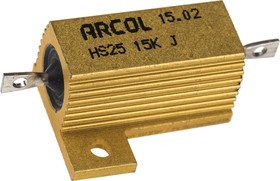 HS25 15K J, 15k 25W Wire Wound Chassis Mount Resistor HS25 15K J ±5%