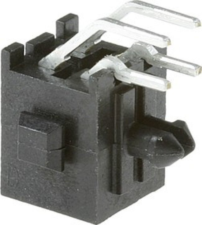 3-794618-4, Conn Shrouded Header (4 Sides) HDR 4Power POS 3mm Solder RA Thru-Hole Tray
