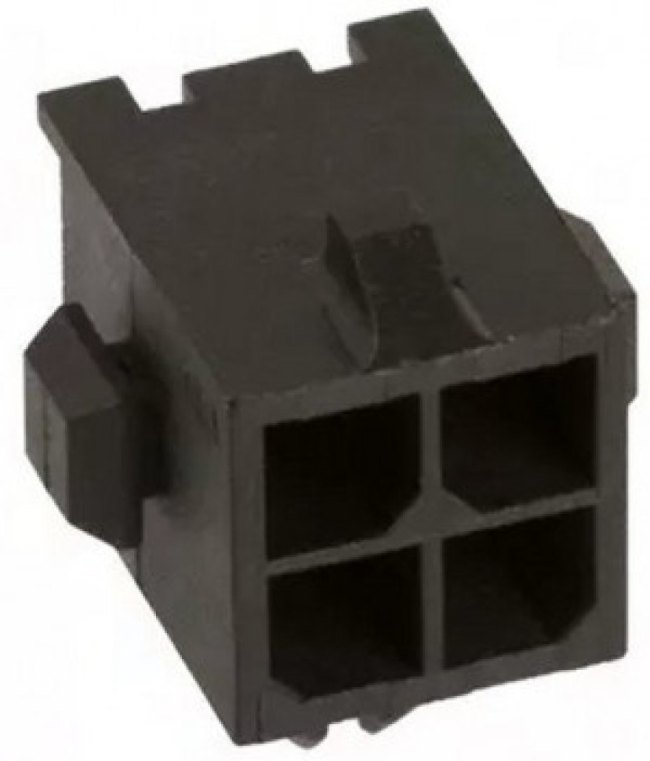 3-794618-4, Conn Shrouded Header (4 Sides) HDR 4Power POS 3mm Solder RA Thru-Hole Tray