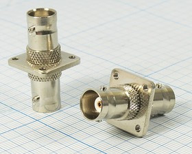 Разъем BNC розетка - разъем BNC розетка,на блок,фланец 4 отверстия