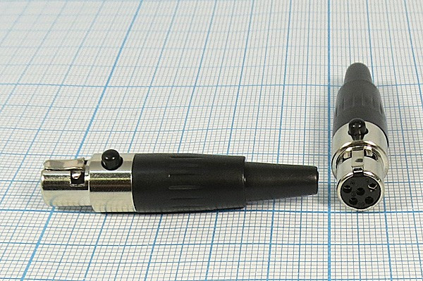 Разъем микрофонный miniXLR розетка, контакты 5P, монтаж на кабель, B8.5, MC981-5P