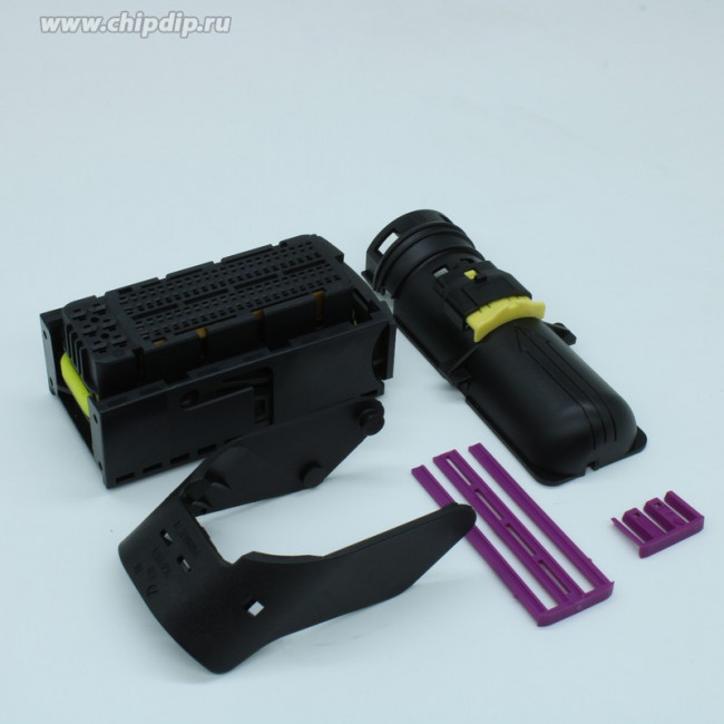 284743-1, Conn Housing RCP 94 POS Crimp RA Cable Mount Black/Light Brown Box Automotive