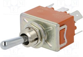 T215TAULCSAFJ, Переключатель: тумблер, Пол: 3, DP3T, ON-OFF-(ON), 15A/250ВAС