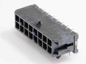 0430451600, Гнездо, провод-плата, "папа", micro-Fit 3.0, 3мм, PIN: 16, THT, 5А