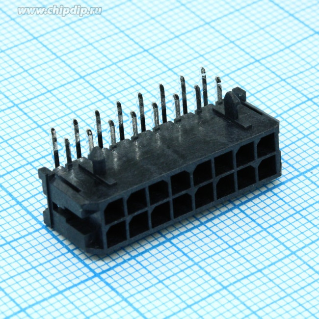 0430451600, Гнездо, провод-плата, "папа", micro-Fit 3.0, 3мм, PIN: 16, THT, 5А 0430451600, Гнездо, провод-плата, "папа", micro-Fit 3.0, 3мм, PIN: 16, THT, 5А