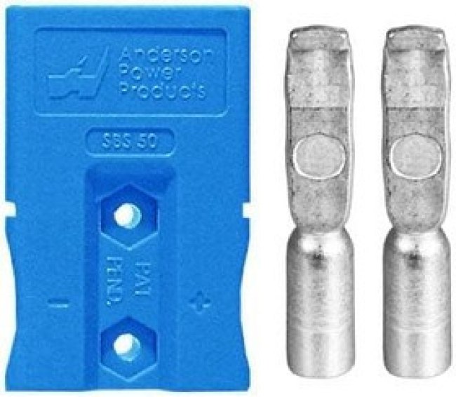 SBS50BLU#6, Heavy Duty Power Connectors SBS50 2P HSNG BLUE W/ 50A 6 AWG CONT SBS50BLU#6, Heavy Duty Power Connectors SBS50 2P HSNG BLUE W/ 50A 6 AWG CONT