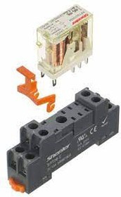 Цоколь SRC08-E, 12A(300V), винтовой зажим, черный, на рейку DIN35/панель, для R2G, RM84, RM85, RM87L