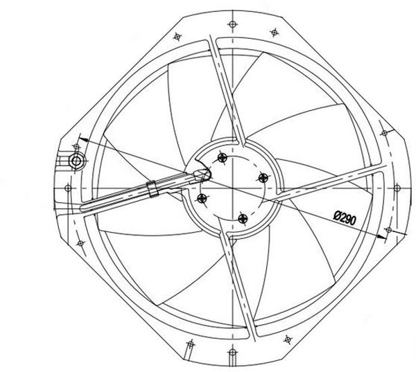 Вентилятор Ebmpapst W2E250-HL06-19 230V 50/60Hz 0.51/0.66A 115/150W 2450/2600min-1 280X80
