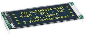 EA OLEDM204-GGA, 2.0in Yellow OLED Display 4 x 20pixels Graphics I2C, SPI Interface