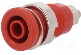 SEB 6445 NI / RT, Red 4mm safety socket with thread