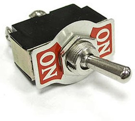 KN3(B)-102(A) on-on, Тумблер двухпозиционный двухполюсный KN3(B)-102(A), 53.5х13х33.5 мм, ON-ON, SPDT, 6 А, 250 В, 50 мОм, 3 контакта, под