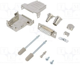 DSSK15-M-DBS-W-K, Разъем D-Sub; PIN: 15; вилка; "мама"; пайка; на провод; белый