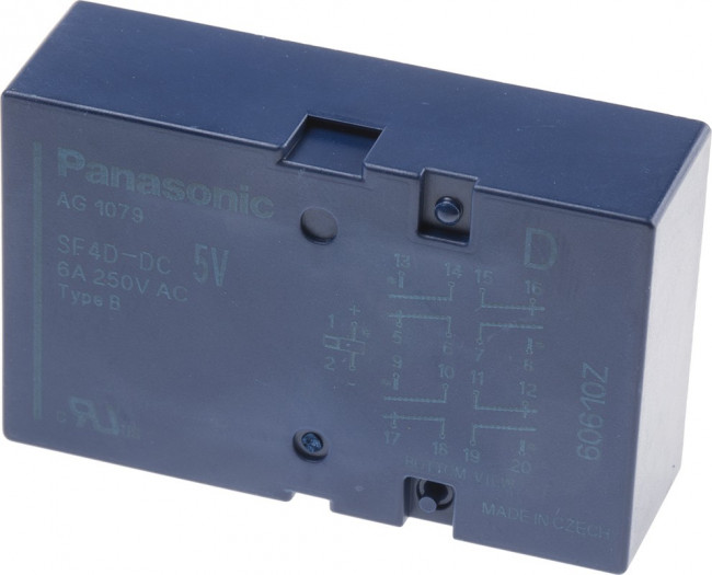 SF4D-DC5V, Реле безопасности, 5 В DC, 4PST-NO, 4PST-NC, SF, Сквозное Отверстие, 6 А, Пайка SF4D-DC5V, Реле безопасности, 5 В DC, 4PST-NO, 4PST-NC, SF, Сквозное Отверстие, 6 А, Пайка