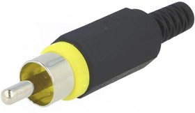 XSTO1Y, Вилка; RCA; "папа"; с амортизатором; прямой; пайка; никелированные