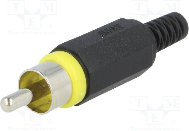 XSTO1Y, Вилка; RCA; "папа"; с амортизатором; прямой; пайка; никелированные