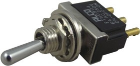 4-6437630-8, Рычажный переключатель, (Вкл.)-Выкл.-Вкл., SPDT, Без Подсветки, Панель, 6 А