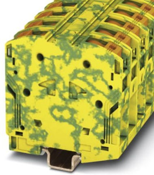 3260106, DIN Rail Terminal Blocks PTPOWER 95-PE GN/YE COPPER DINRAIL