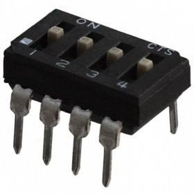 210-4MS, DIP Switches / SIP Switches 4 switch sections SPST