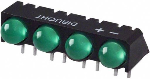 550-0207-004F, LED Circuit Board Indicators GREEN DIFFUSED