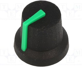 K87MBR-B6DGRE, Ручка, с указателем, резина,пластик, dоси: 6мм, d16,8x14,5мм