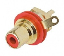 NYS367-2, RCA Phono Connectors RCA PANEL JACK GOLD/RED REAN