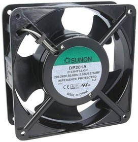 DP201A2123HBTS, Вентилятор осевой, 230В AC, 120x120x38мм, подшипник качения, 148(±10%) куб.м/ч, 45дБА