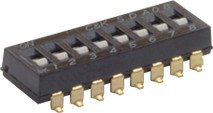 SDA08H1SBDR, 8 Way Surface Mount DIP Switch SPST, Raised, Slide Actuator