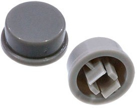 SWT-9R-GR, колпачок для кнопки 12x12 серый круглый, h=5.8мм
