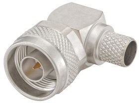 53S205-317N5, Cable connector, N angled, N-Type, Brass, Plug, Right Angle, 50Ohm, Solder Terminal, Crimp Terminal