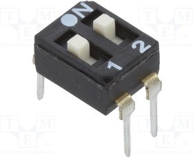 EAM102EZ, Переключатель: DIP-SWITCH; Кол-во секций: 2; OFF-ON; 0,025A/24ВDC