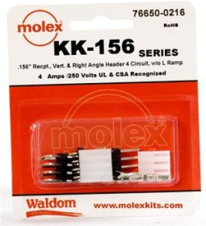 76650-0216, Headers &amp; Wire Housings KK-156 Kit no ramp V &amp; RA Hdr Rec 4Ckt