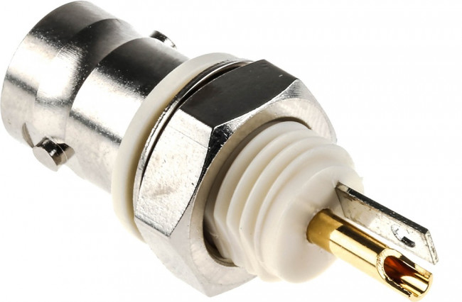 1-1337452-0, Разъем РЧ / Коаксиальный, BNC Коаксиальный, Прямое Гнездо с Гайкой, Пайка, 50 Ом, Латунь