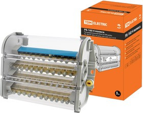 Распределительный блок на DIN-рейку РБ-160 4П 160А (4 шины 2x9+2x8+7x7+1x12) TDM