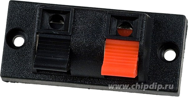 CH1-0401B (MPT-261) (PT-2A) (KLS1-WP-2P-03A), Клеммник нажимной 2 контакта для аудиоколонок CH1-0401B (MPT-261) (PT-2A) (KLS1-WP-2P-03A), Клеммник нажимной 2 контакта для аудиоколонок
