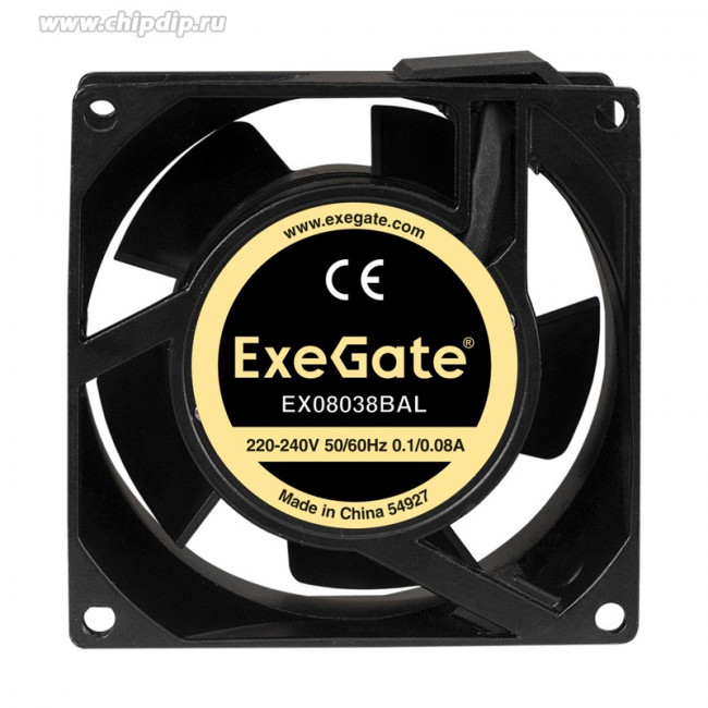 EX08038BAL, Вентилятор 220В 80x80x38 мм, двойной шарикоподш, провод 30см, 2500RPM, 37dBA EX08038BAL, Вентилятор 220В 80x80x38 мм, двойной шарикоподш, провод 30см, 2500RPM, 37dBA