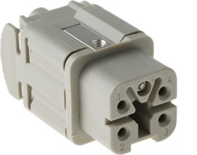 10432000, Heavy Duty Power Connector Insert, 10A, Female, H-A Series, 4 Contacts