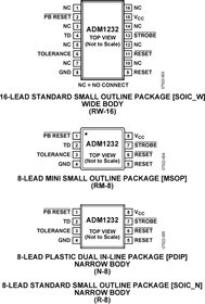 ADM1232ARNZ-REEL, Processor Supervisor 4.62V/4.37V 1 Active High/Active Low/Open Drain/Push-Pull 8-Pin SOIC N T/R