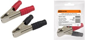 Зажим "крокодил" ЗК 100А 105мм в изоляции красный/черный (1шт+1шт) TDM Зажим "крокодил" ЗК 100А 105мм в изоляции красный/черный (1шт+1шт) TDM