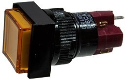 D16LMS1-1ABKY, кнопка без фиксации с LED подсветкой 250В 5А