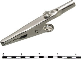 8-0032, Зажим-крокодил без изолятора, 12 мм, 10 А, металлический