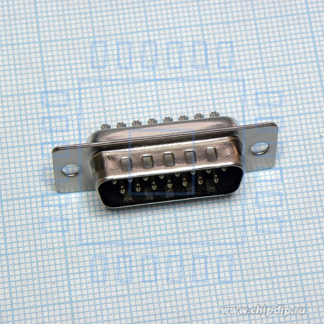 DS1033-15MBNSISS, Разъем D-SUB, вилка, 15 контактов, на кабель, предельный ток/напряжение 5А/1000 В