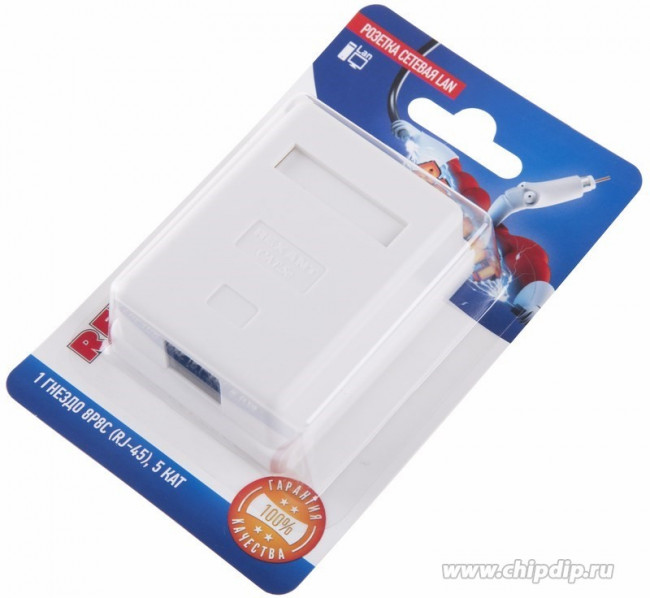 06-0104-B (03-0121-01), Розетка компьютерная 1 вход RJ-45 8р-8с 5 категории