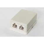 Разъем телефонный 6P4Cx2-4C розетка, контакты 4винт, RJ-11