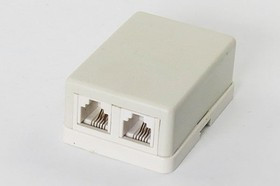 Разъем телефонный 6P4Cx2-4C розетка, контакты 4винт, RJ-11