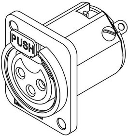 AC3FDZB-AU, XLR Connectors 3 Pole XLR Metal F Chassis Mount D Type Gold Plate Stamped Contacts Black Finish