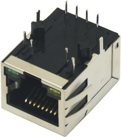KLS12-TL002-1x1-G/G-1-03 (SK02-111015NL), Розетка 8P8C (RJ45) со светодиодами и трансформатором