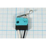 Микропереключатель , размер 14x 6x14, 3А, переключение ON-(OFF), размер концевика L20, КВП306-150EBA