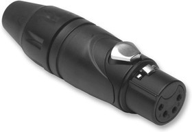 AX4FB-AU, Аудио разъем XLR, 4 контакт(-ов), Гнездо, Монтаж на Кабель, Контакты с Покрытием из Золота